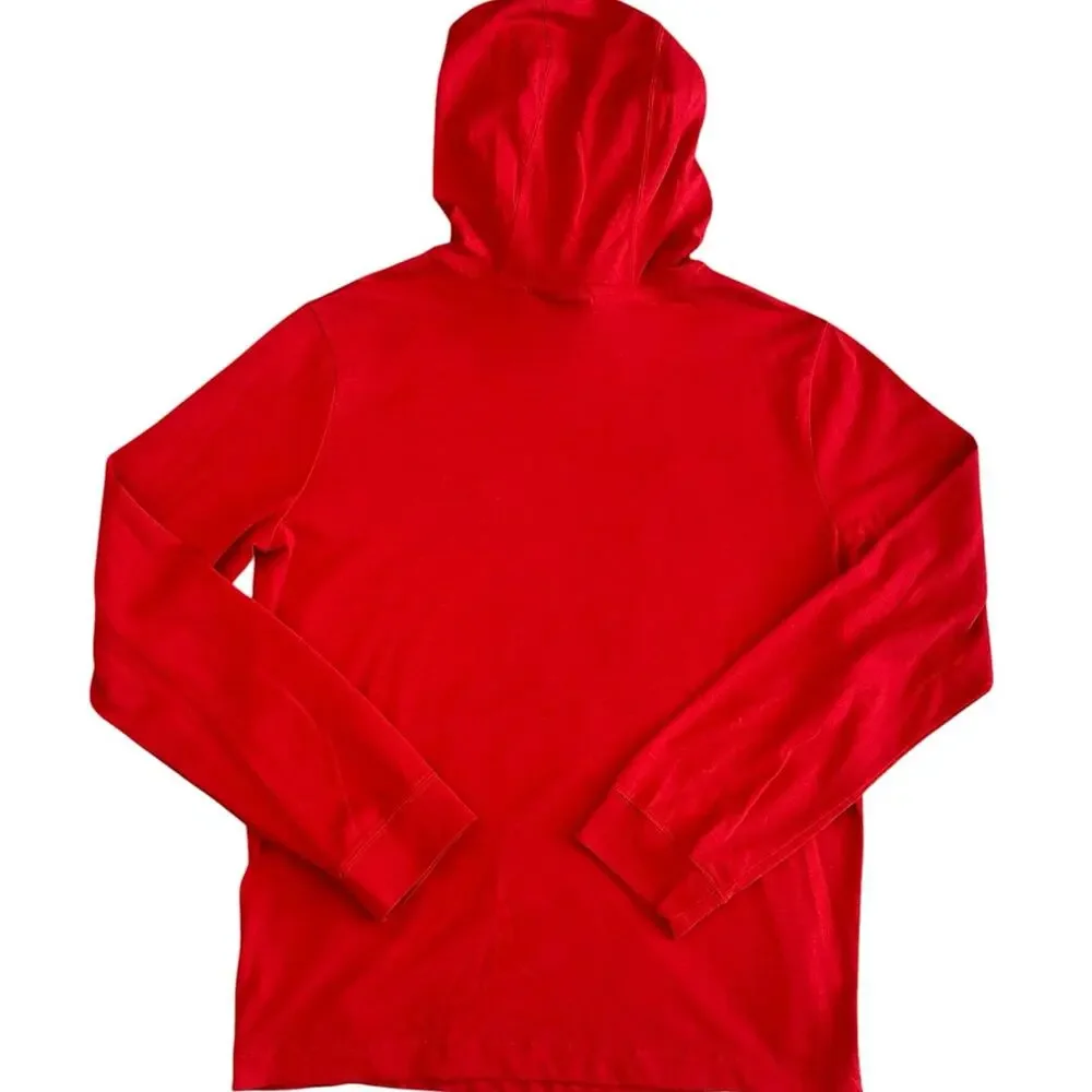 NIKE Boys Red Long Sleeve Logo Hooded Top Size Youth XL